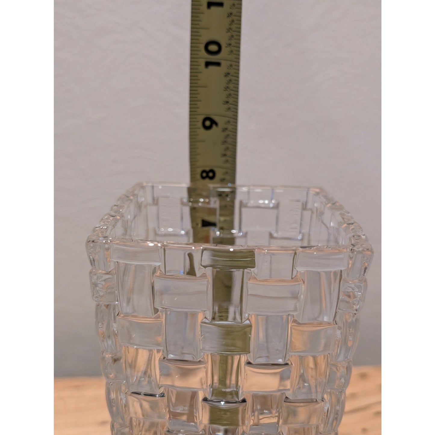 Signed Riedel by Vivant Tyrol Crystal Bossa Nova Basketweave German Design Vase