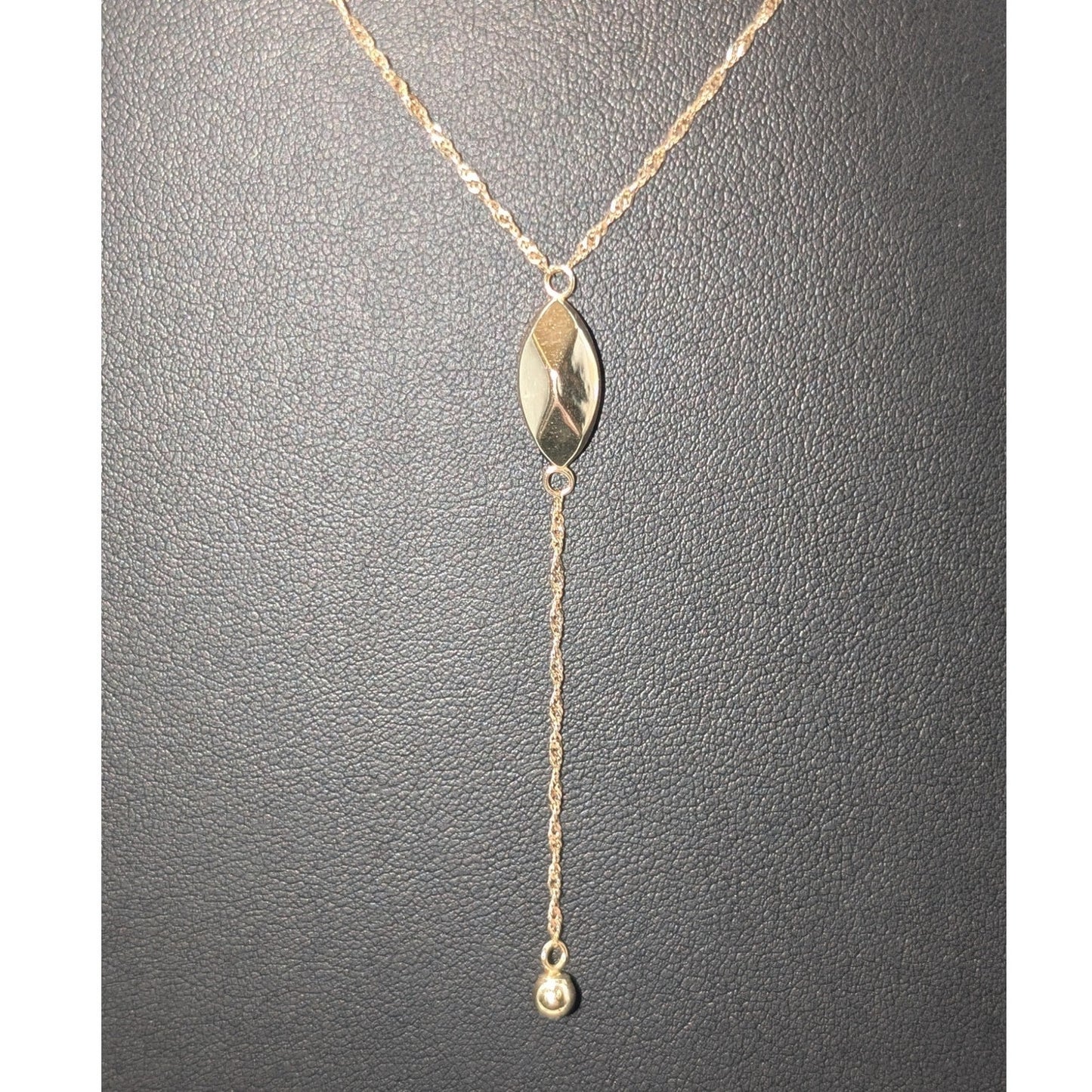 Eterna Gold 14K Sparkle Y Drop 17.5" Necklace & Matching Post Stud Earrings