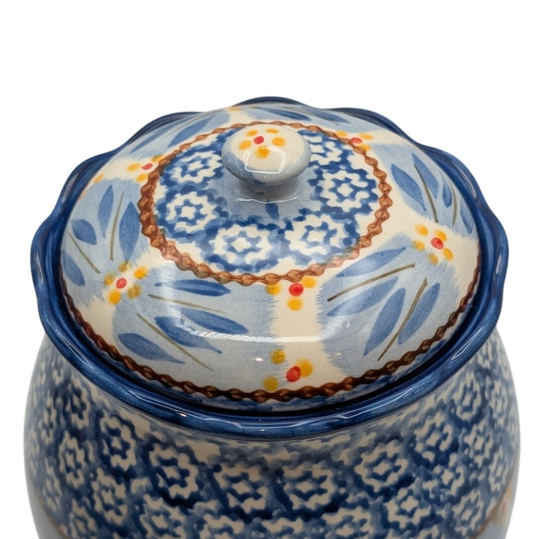 Old World Blue by Temp-Tations Ceramic Medium Canister & Lid