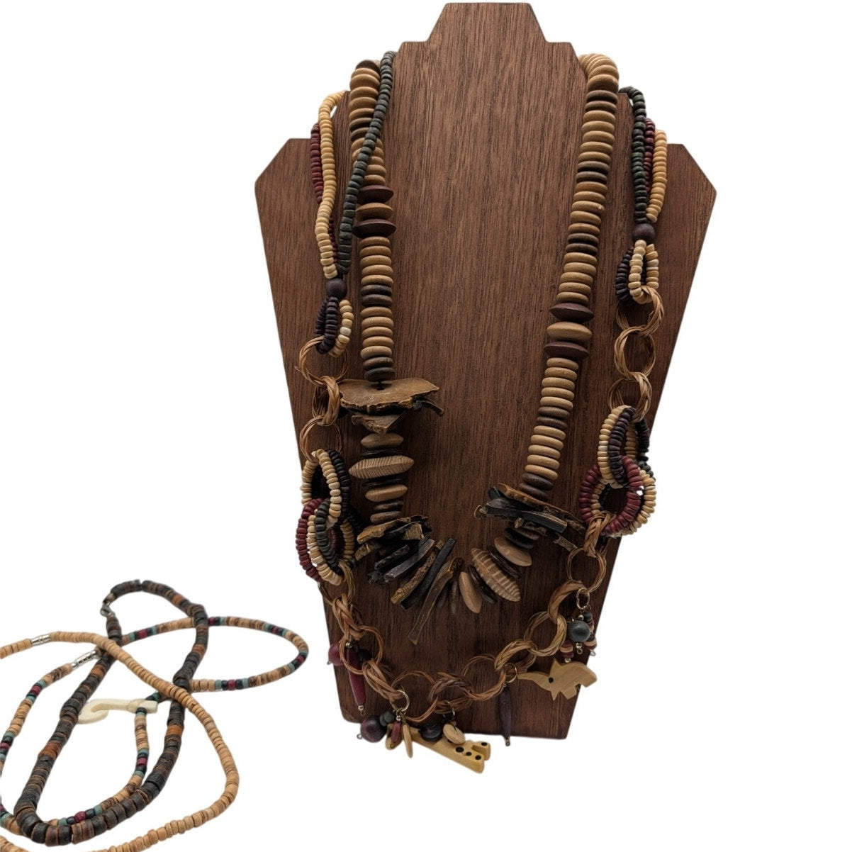 Reseller's Delight. Lot of Eleven Chunky Tribal Natural Beaded Necklaces