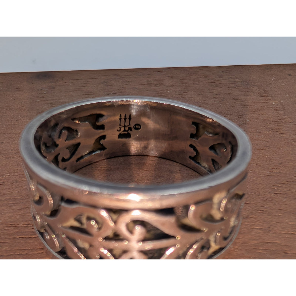 James Avery 925 Sterling Silver Adorned Open Scrollwork Band Ring Sz 6, 4.3g