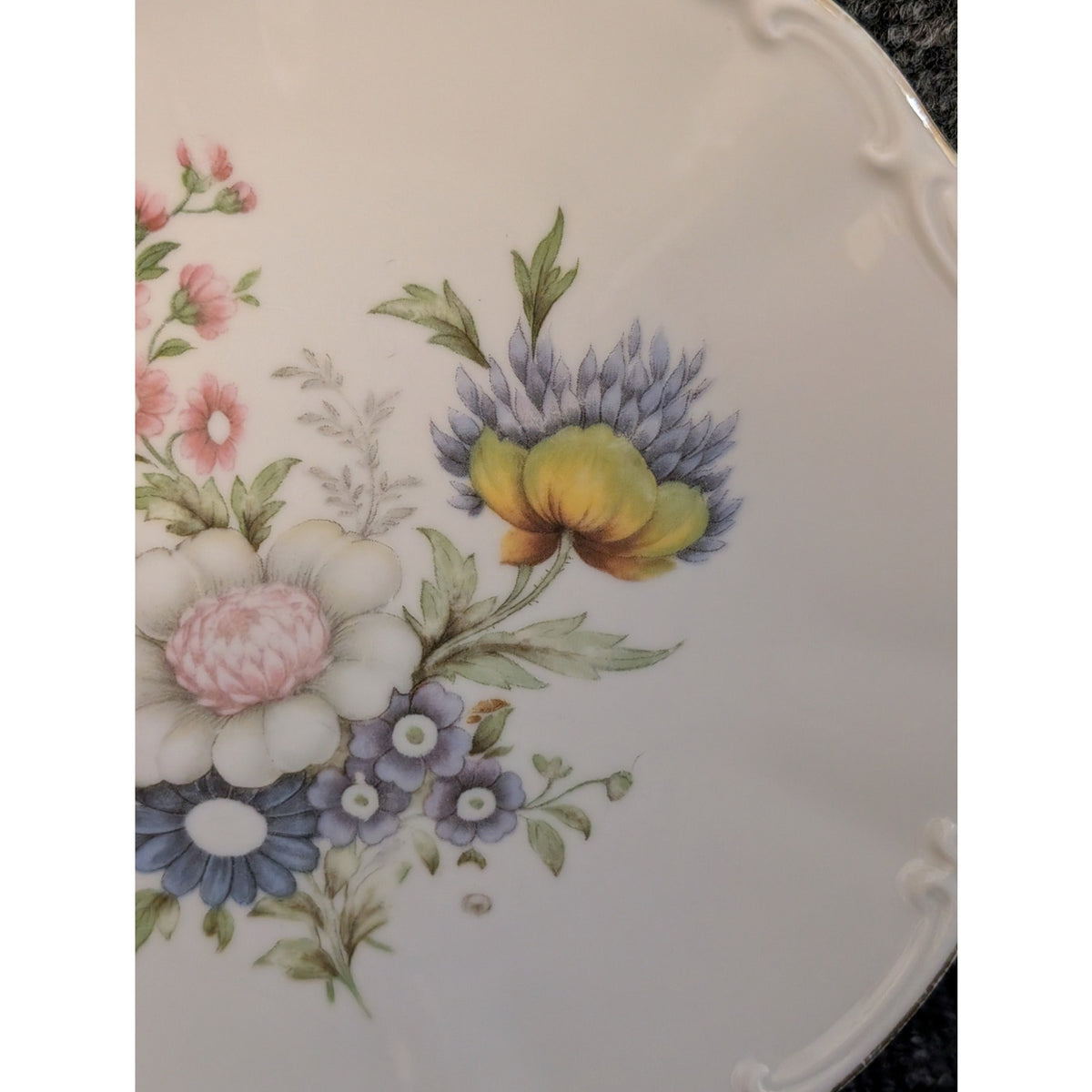 Vtg Bareuther Waldsassen Bavaria Germany 263 Floral Fancy Edge 8" Plate