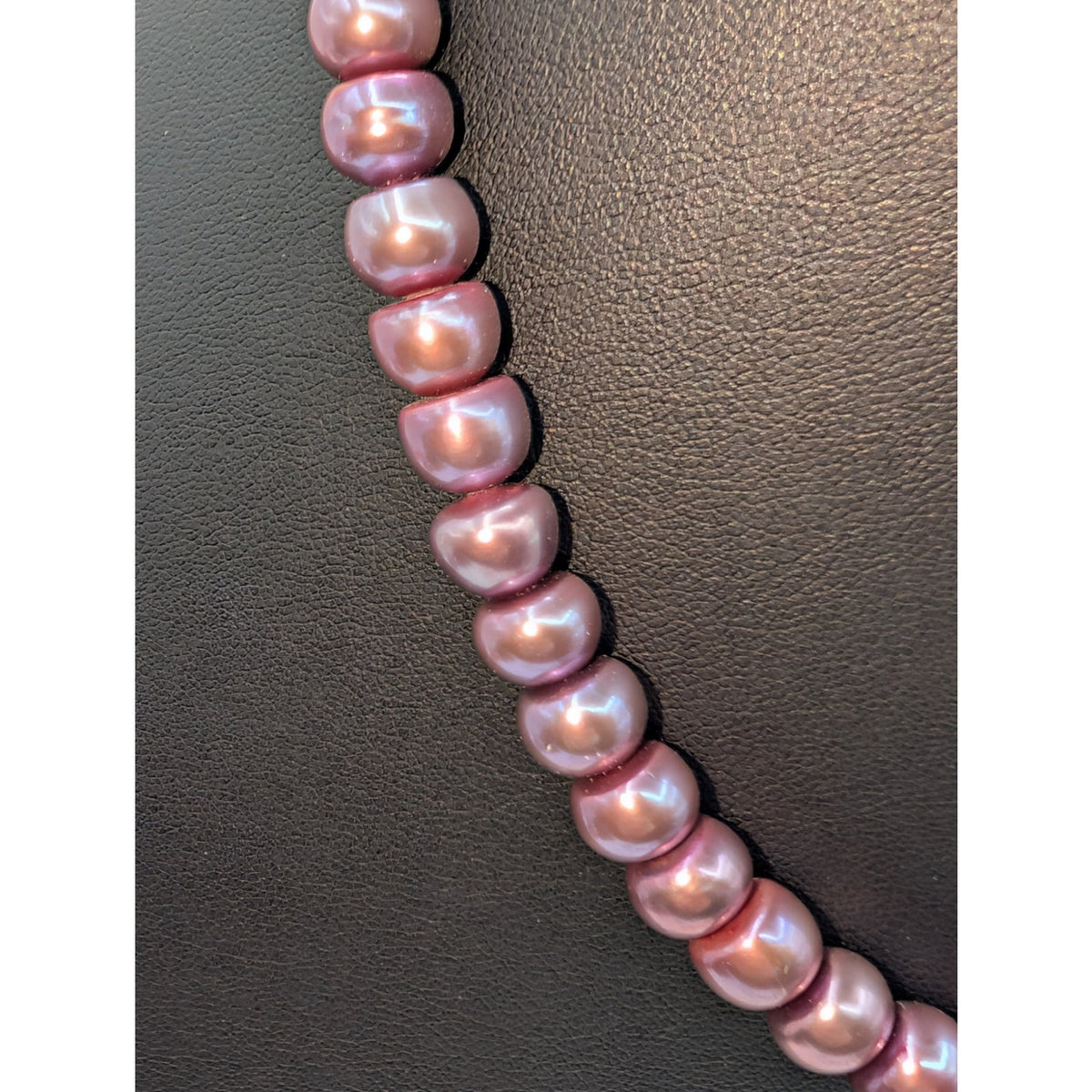 Vintage Mauve 8mm Freshwater Button Pearl 925 Sterling Silver Jewelry Set