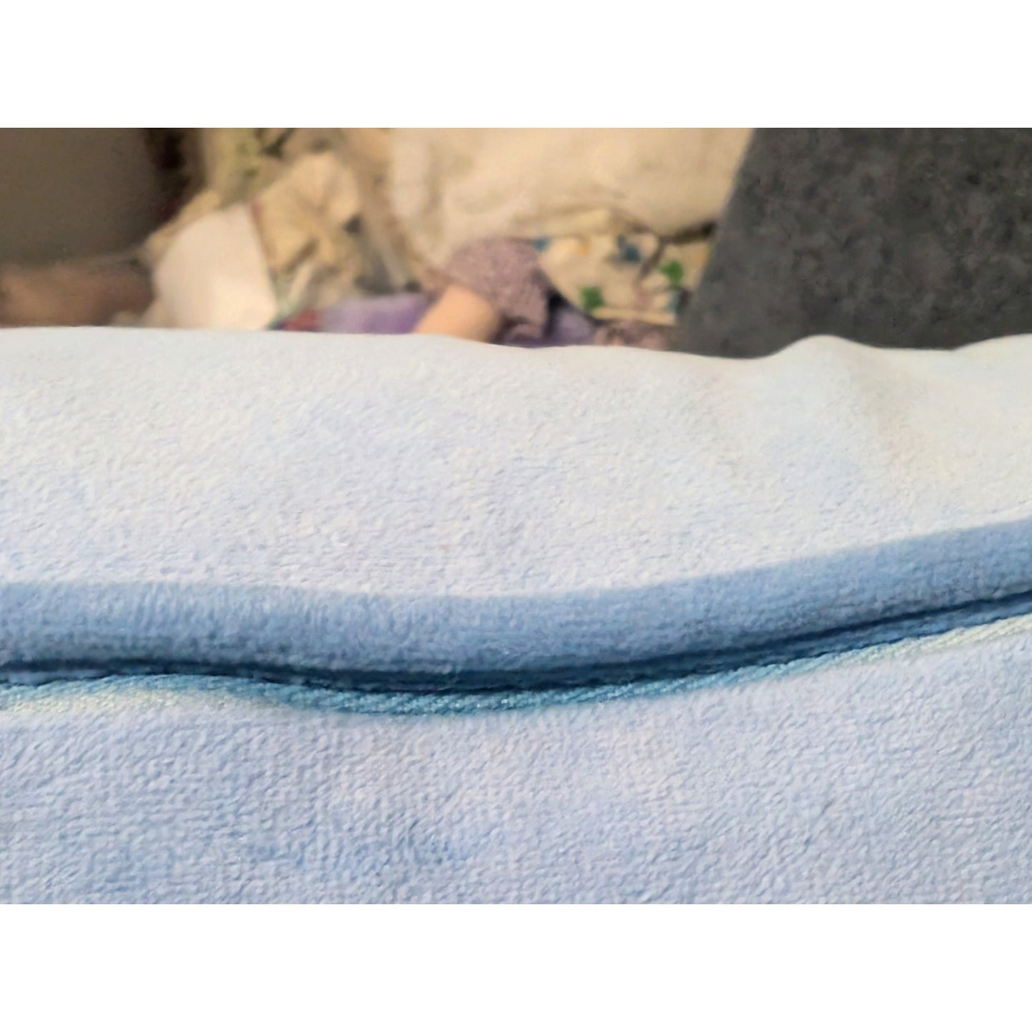Light Blue Velvet Zippered Down Filled Insert Pillow