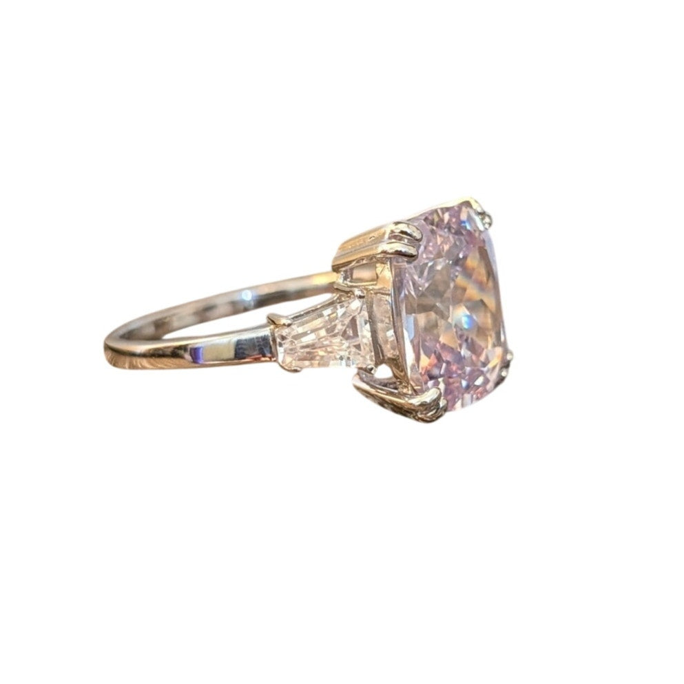 FZN XL Cushion Square Cut Trillion CZ Sterling Engagement Ring Size 12.25