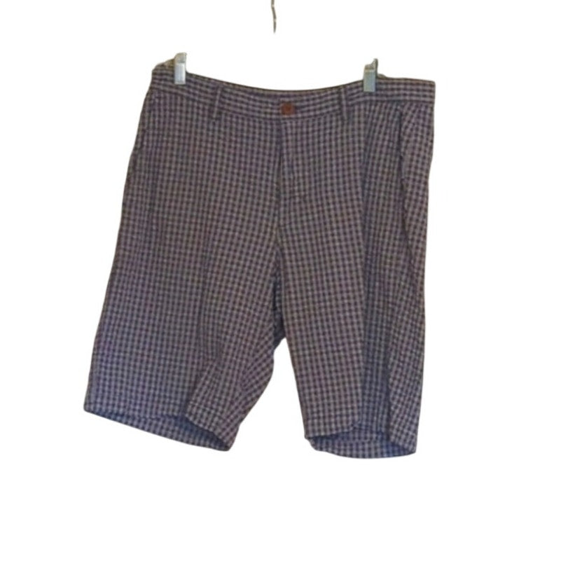 Tommy Bahama Men's Size 32 Gray and White Checked Seersucker 100% Cotton Short