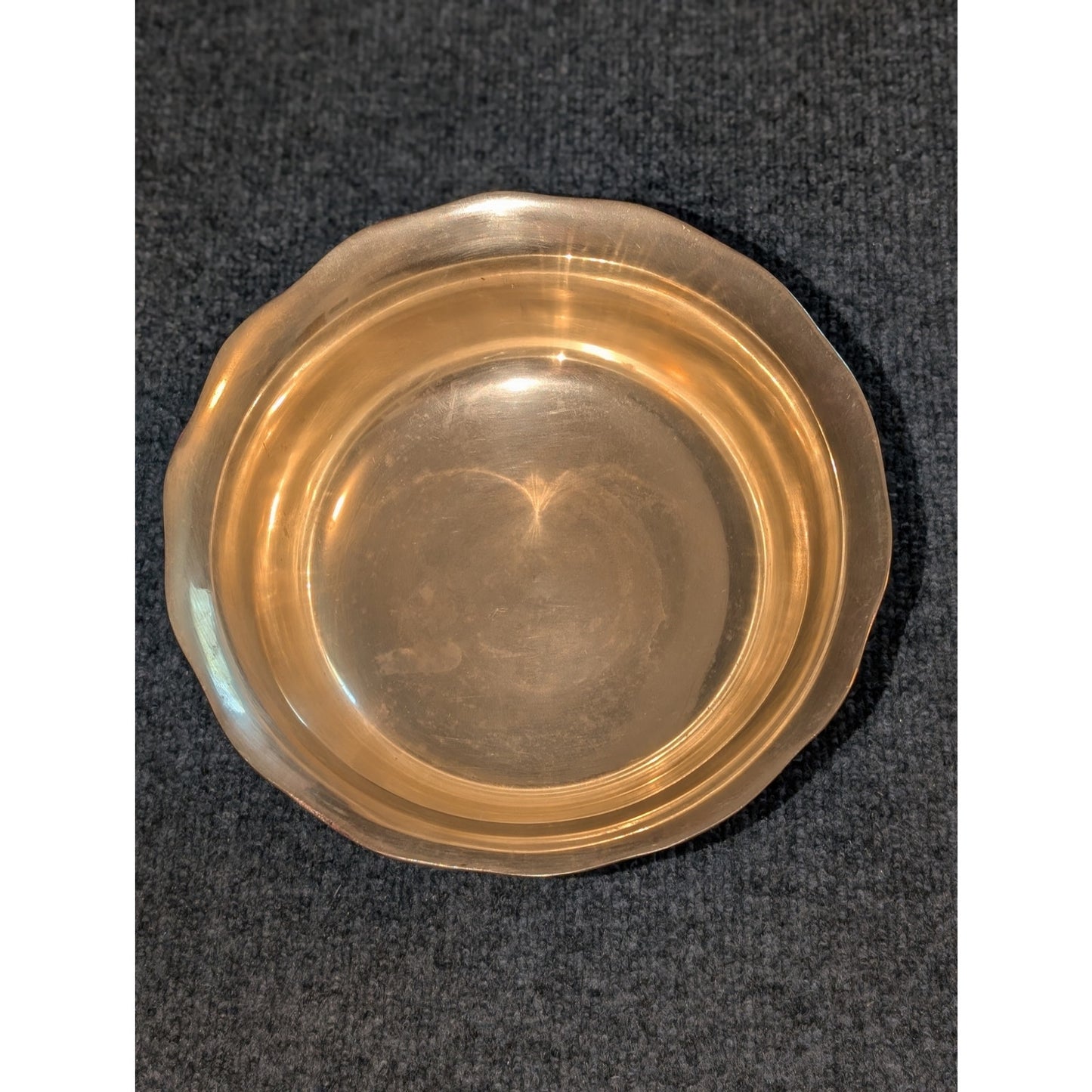 Mid-Century 1960s Pedestal Heavy Brass Decorative Bowl