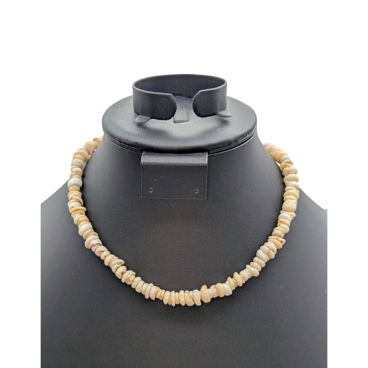 Vintage Genuine Puka Shell 16.5" Barrel Clasp Necklace