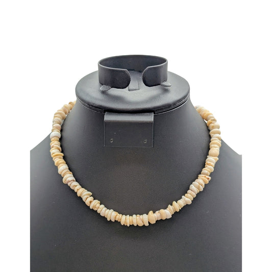Vintage Genuine Puka Shell 16.5" Barrel Clasp Necklace