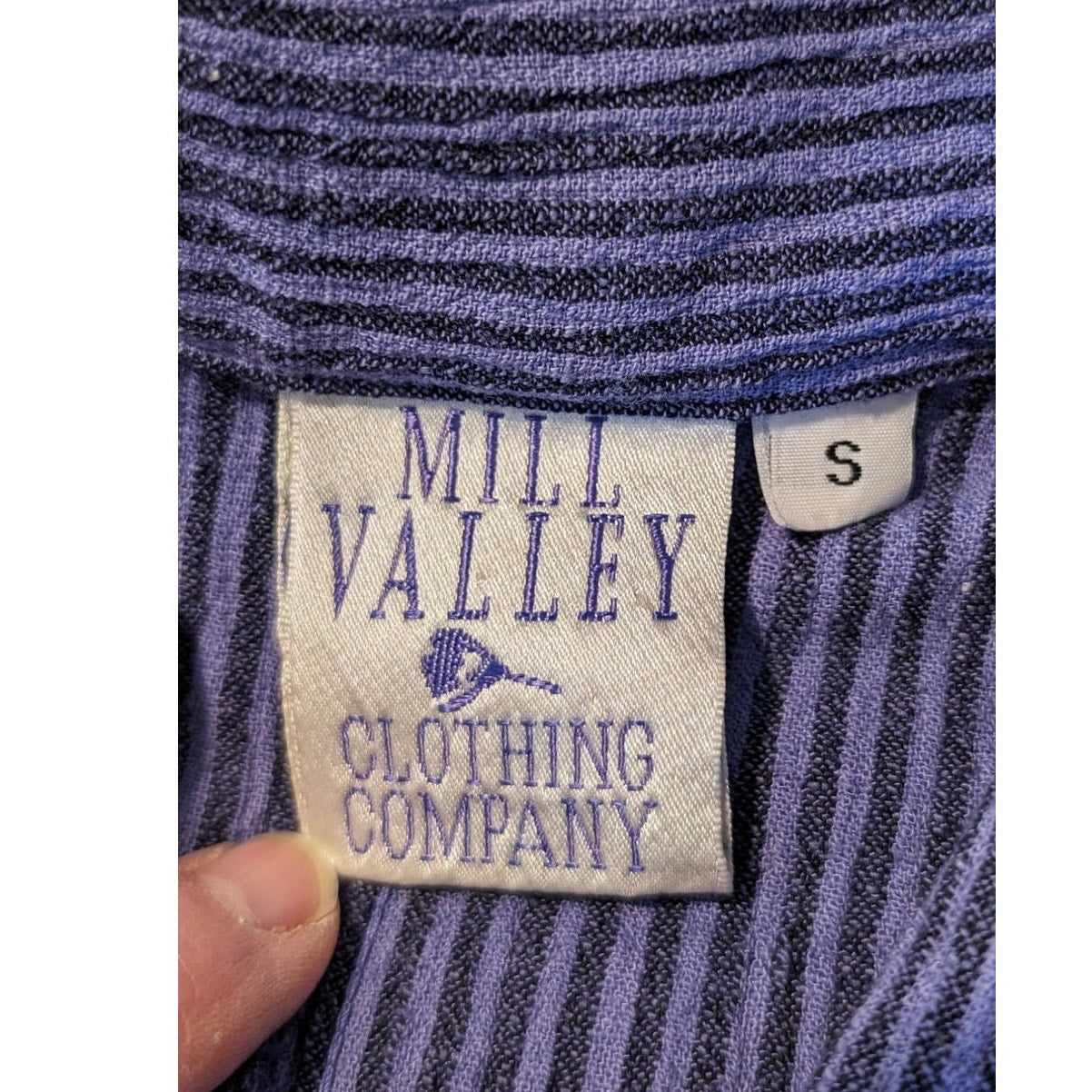 Mill Valley Clothing Purple Striped Cotton Linen Blend Textured Hobo Top Sz S