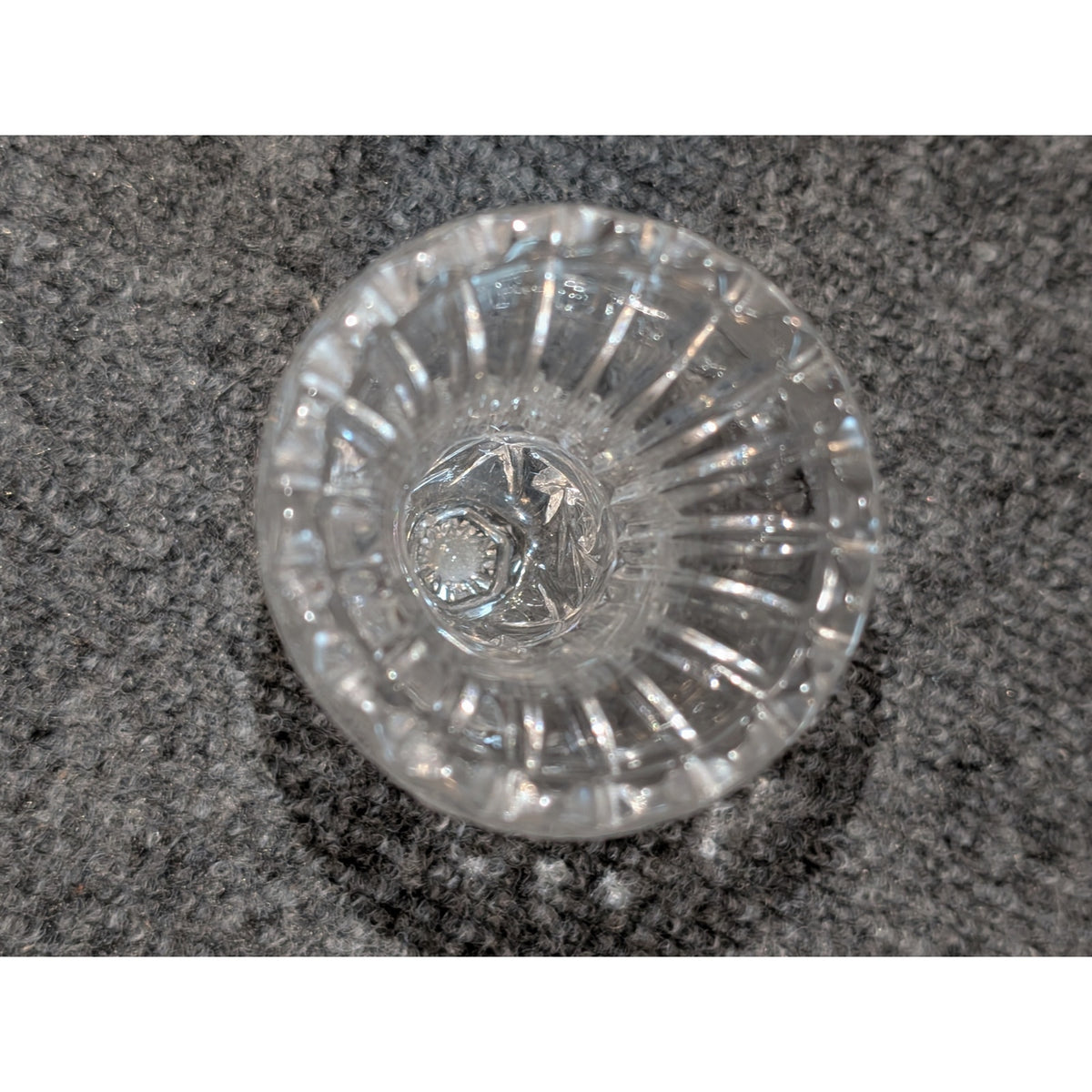 Tiny Pressed Glass Bud Vase Clear Lead Crystal Bud Vase Hobnail Spinning Design