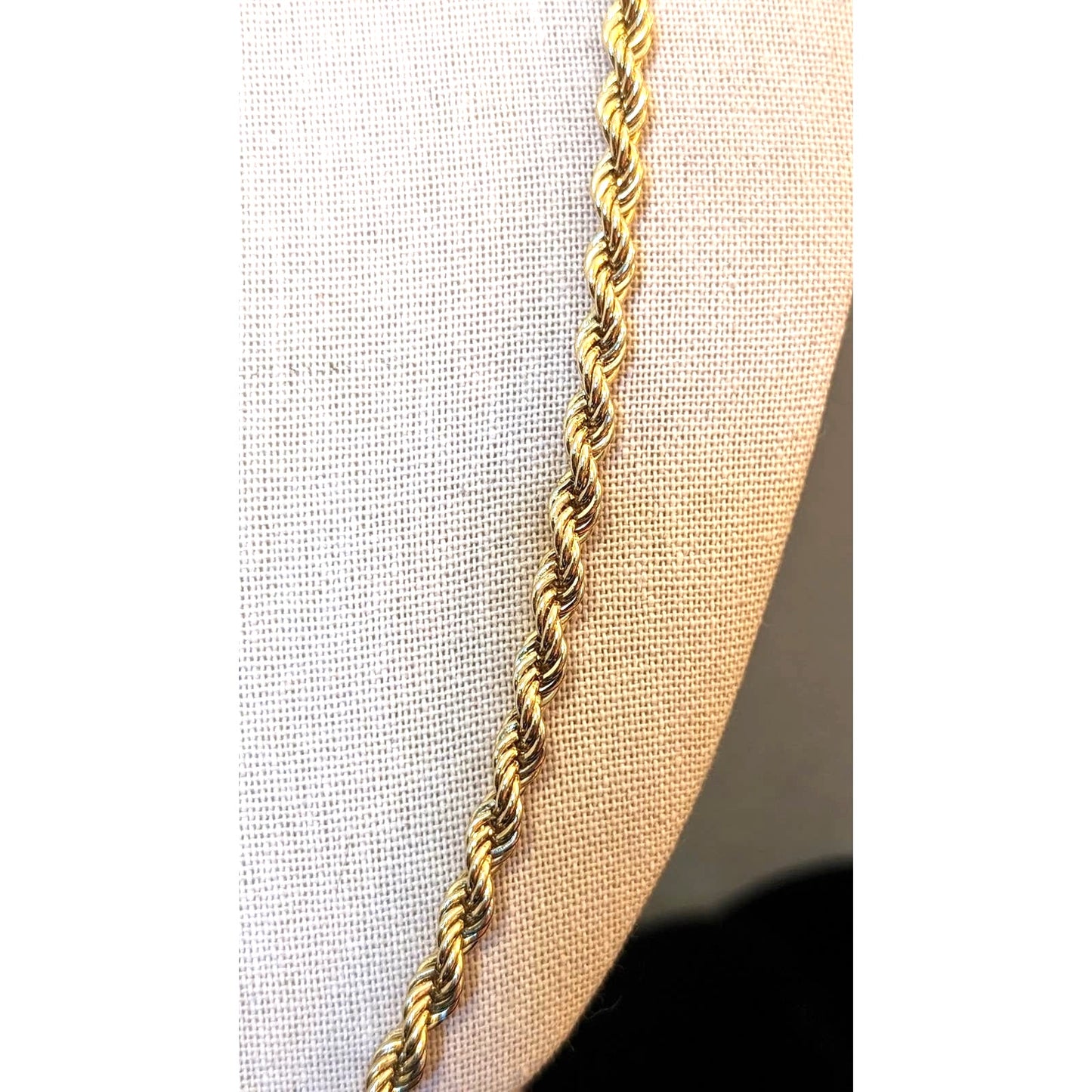 Vintage Monet Gold Tone 5mm Rope Chain 27" Necklace W/ Sister Clasp