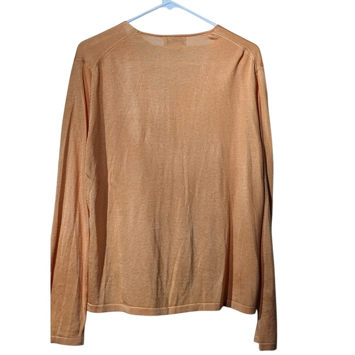 Talbots Light Pumpkin One Button Lightweight Cardigan Sweater Womens Sz L