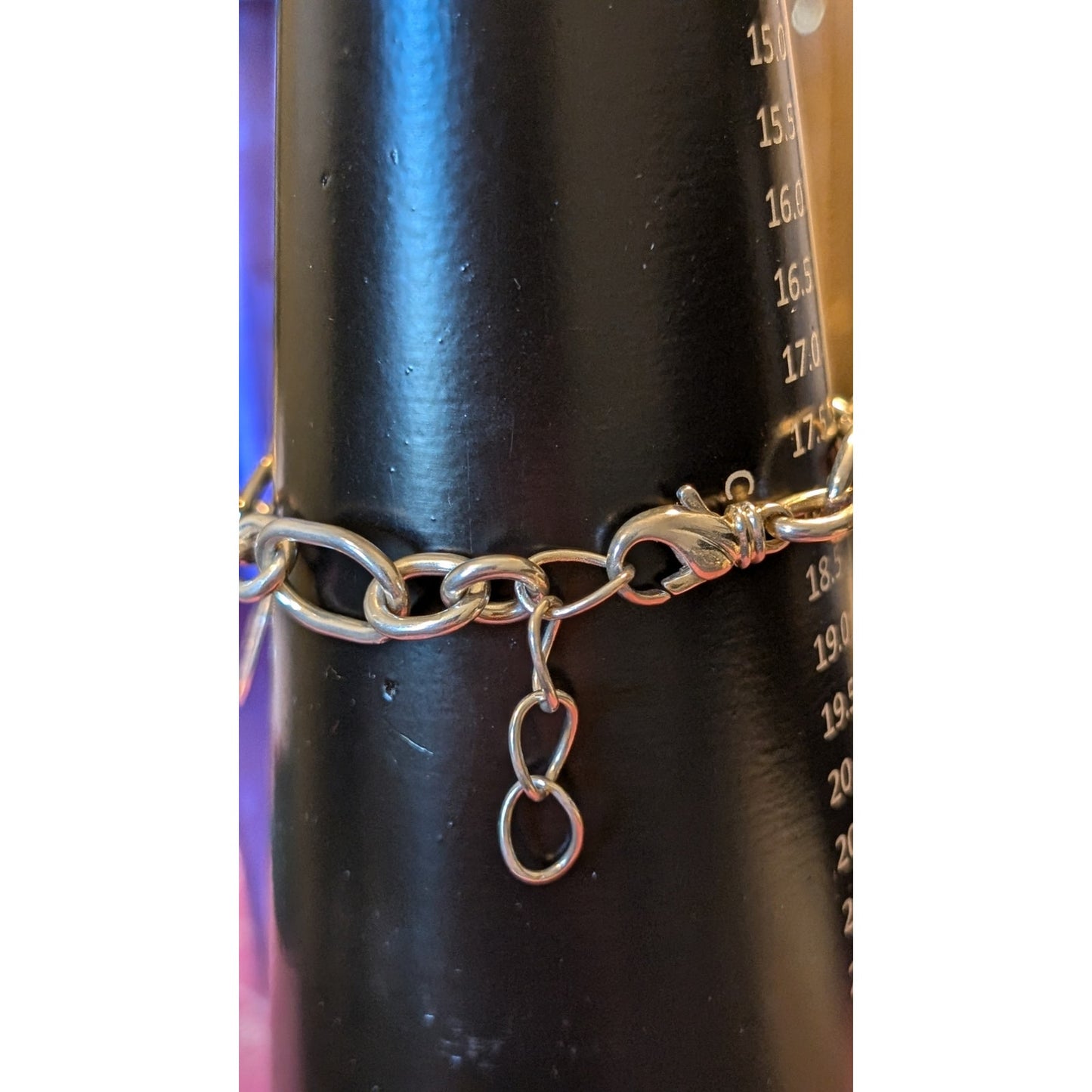 925 Sterling Multi-Size Oval Link 'For the Cure' Charm Bracelet Approx. 20g