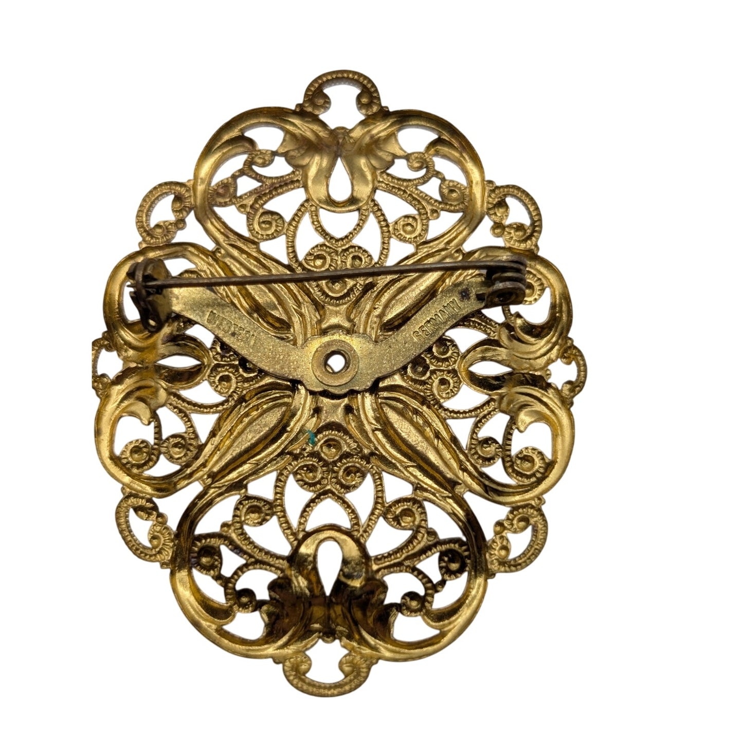 Vintage Gilded Filigree Three Piece Brooch Lot