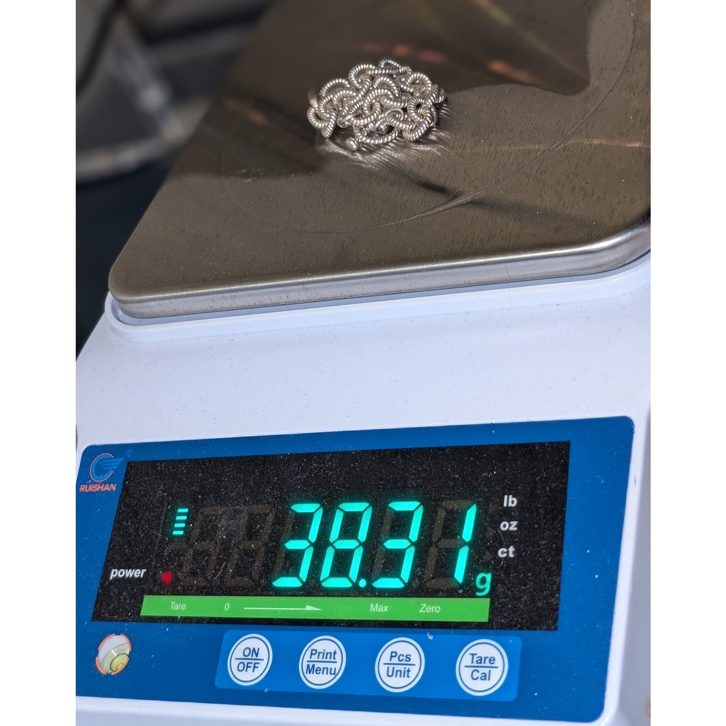 925 Sterling Silver Ribbed Chain Link Toggle Clasp Bracelet 38.31g