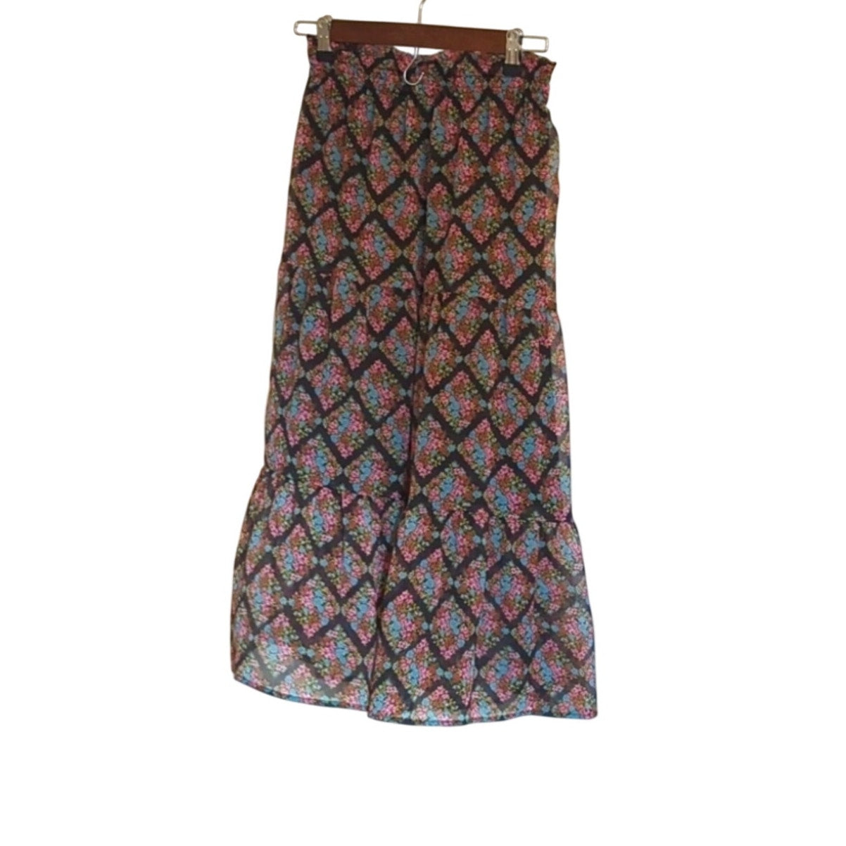 LC Lauren Conrad Flirty Floral Elastic Waist Ruffle Skirt Women's Size XS