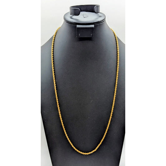 Vintage Gold Tone 30" Rope Chain Necklace