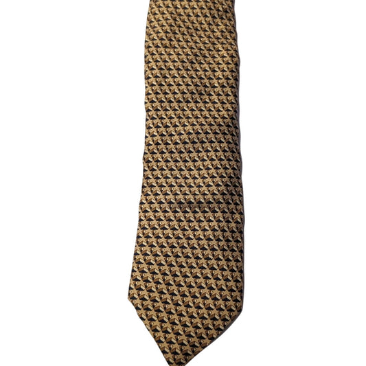 Hermes Paris Vintage 100% Silk Beige Star Print Neck Tie