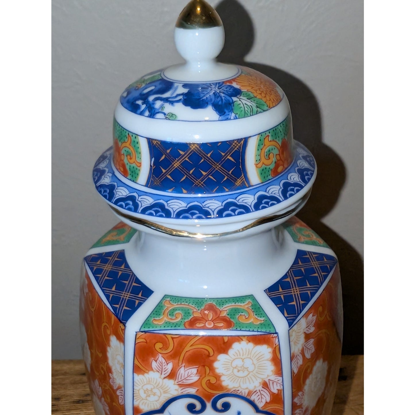 Vintage Fred Roberts Co/San Francisco~Ginger Jar/Imari Style W/ Lid