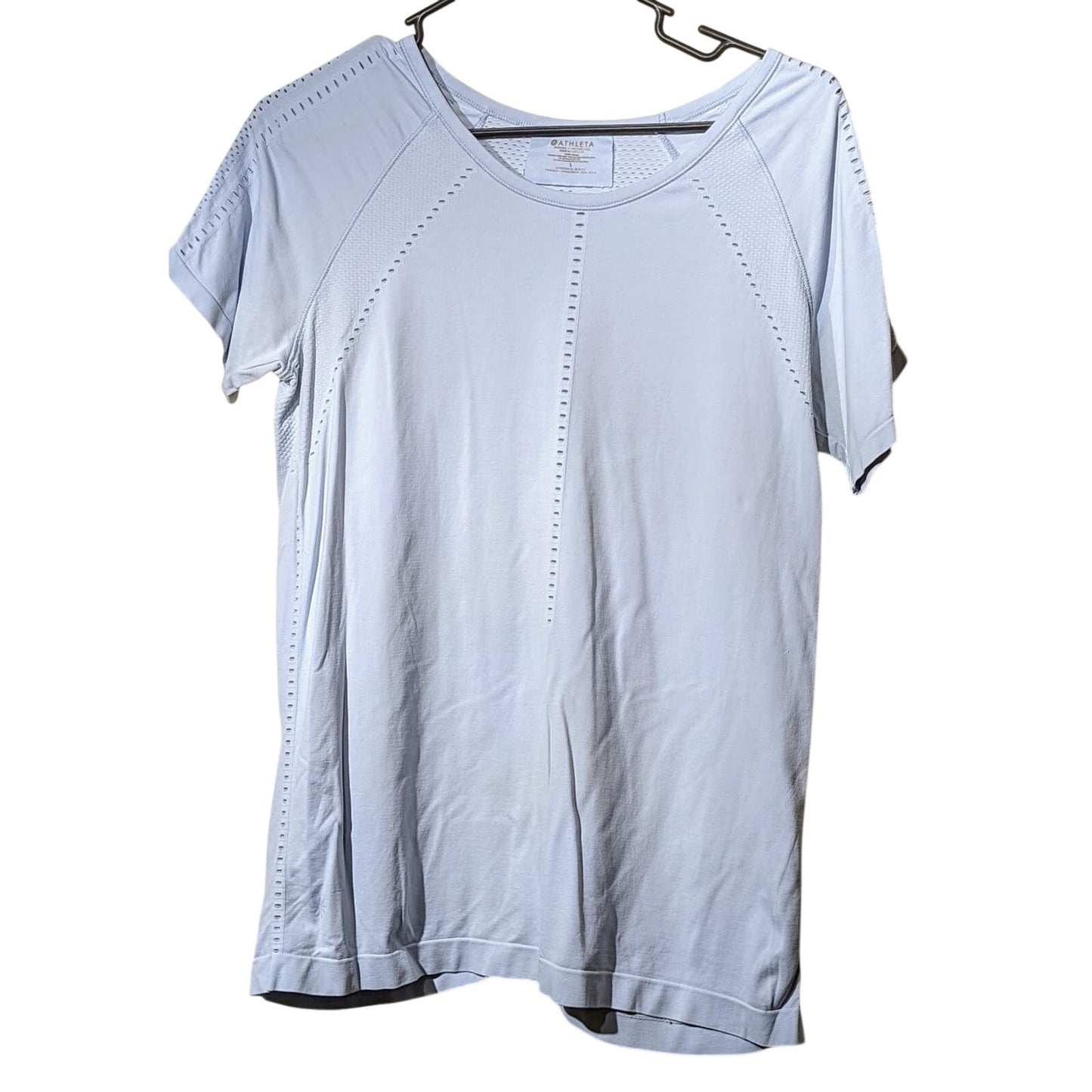 Athleta Light Blue Foothill Seamless Tee Womens Sz L