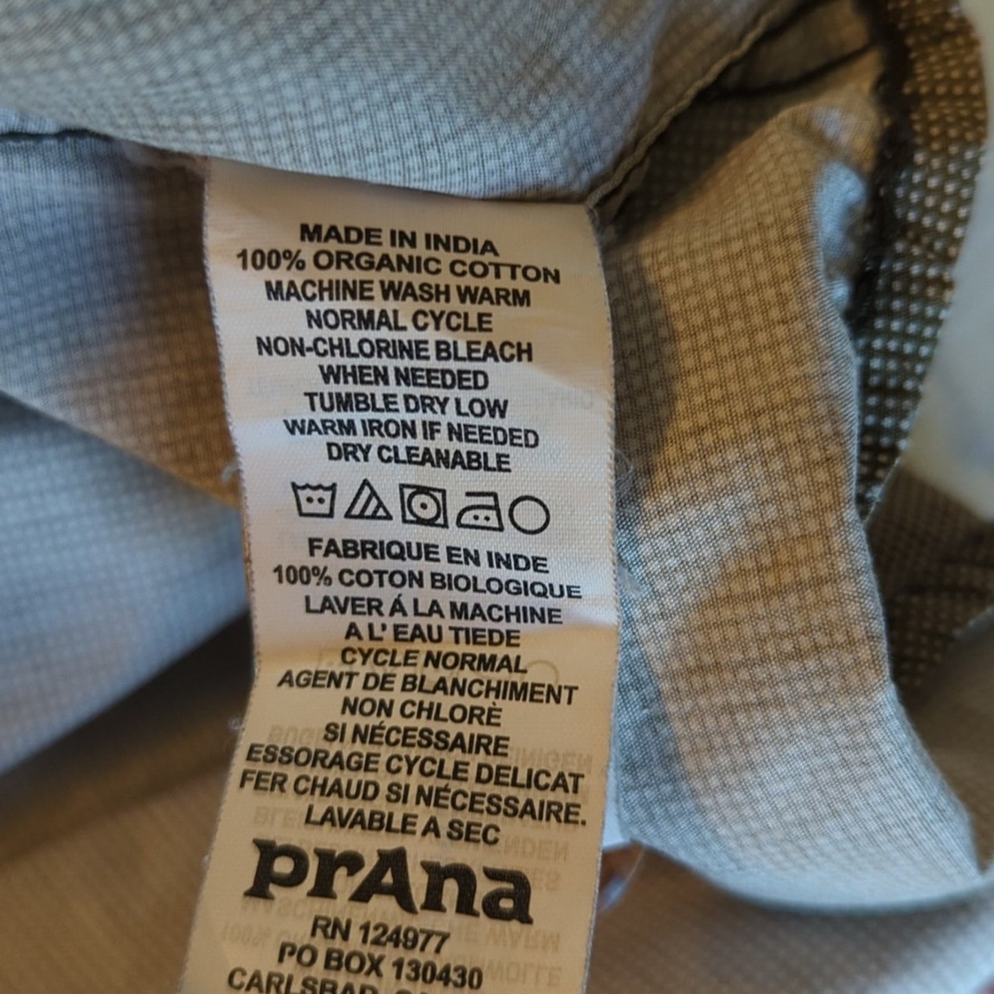Prana Brown Check Organic Cotton Short Sleeve Button Down Shirt Men's Size XL