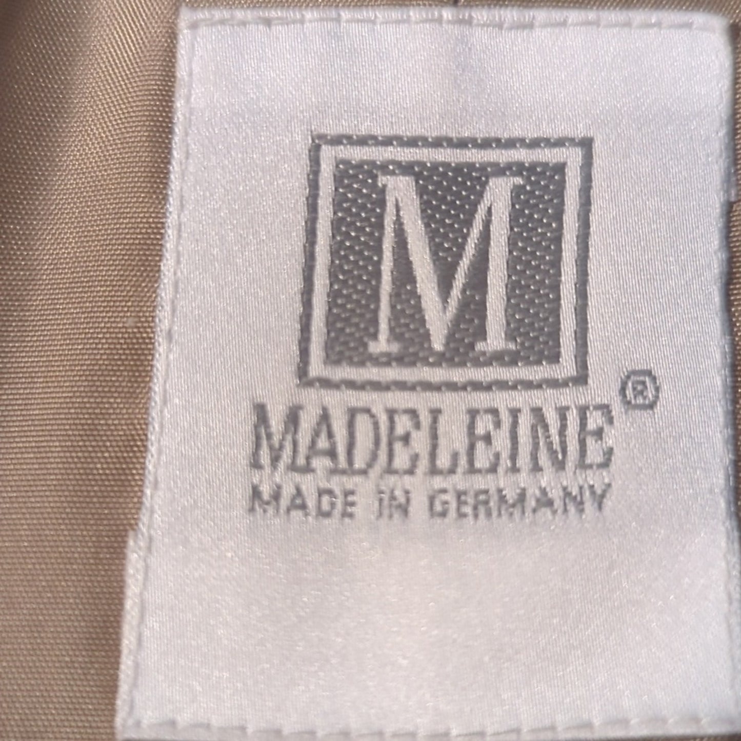 Madeleine Made in Germany Lightweight Herringbone 29" Long Jacket Women's Sz 14