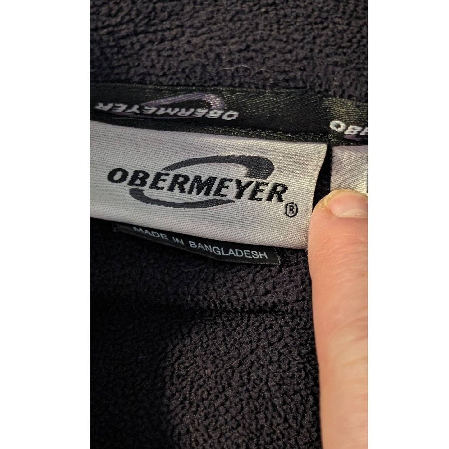 Obermeyer Black Fleece Zip Pocket Full Zip Vest Mens Size M