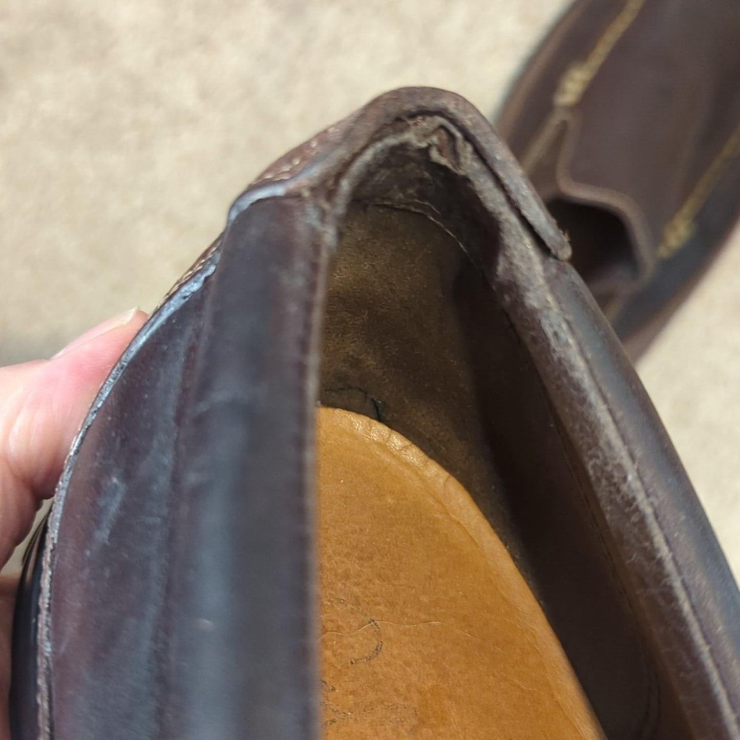 Cole Haan Men 11 M Tucker Venetian Slip On Loafers Tan Brown Leather