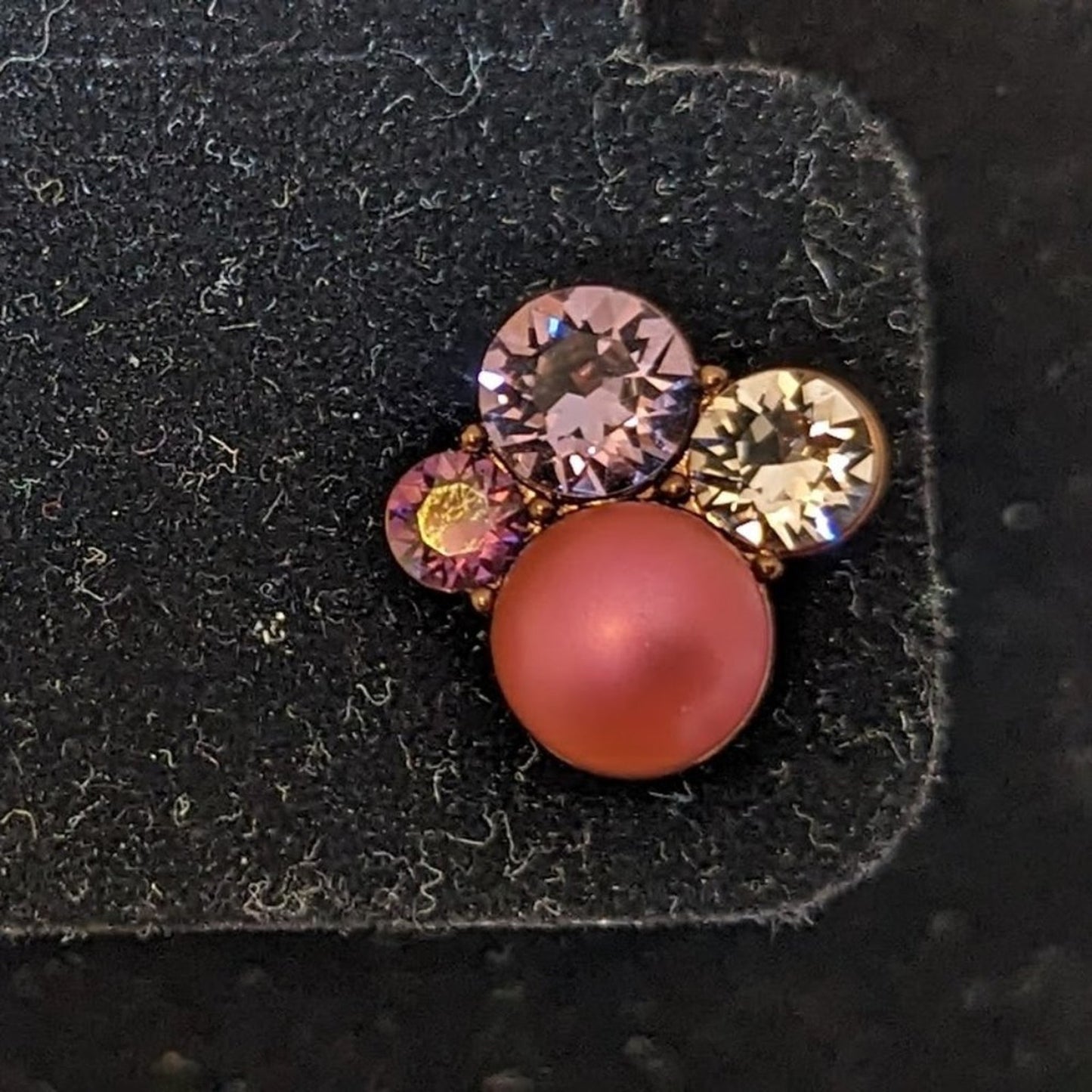 Origami Owl Chocolate Pearl Cluster Stud Earrings with Swarovski Crystals