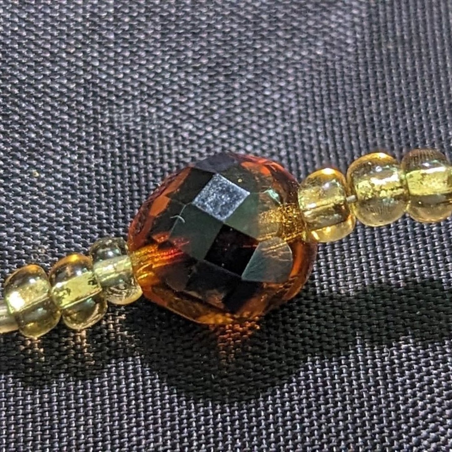 Rose Toggle Gold Brown  Lamp Work Bead Bracelet