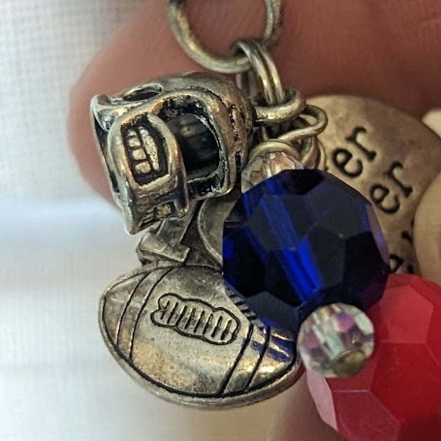 Texans One of a Kind Team Spirit Pendant on Silver Rolo Link Toggle Chain