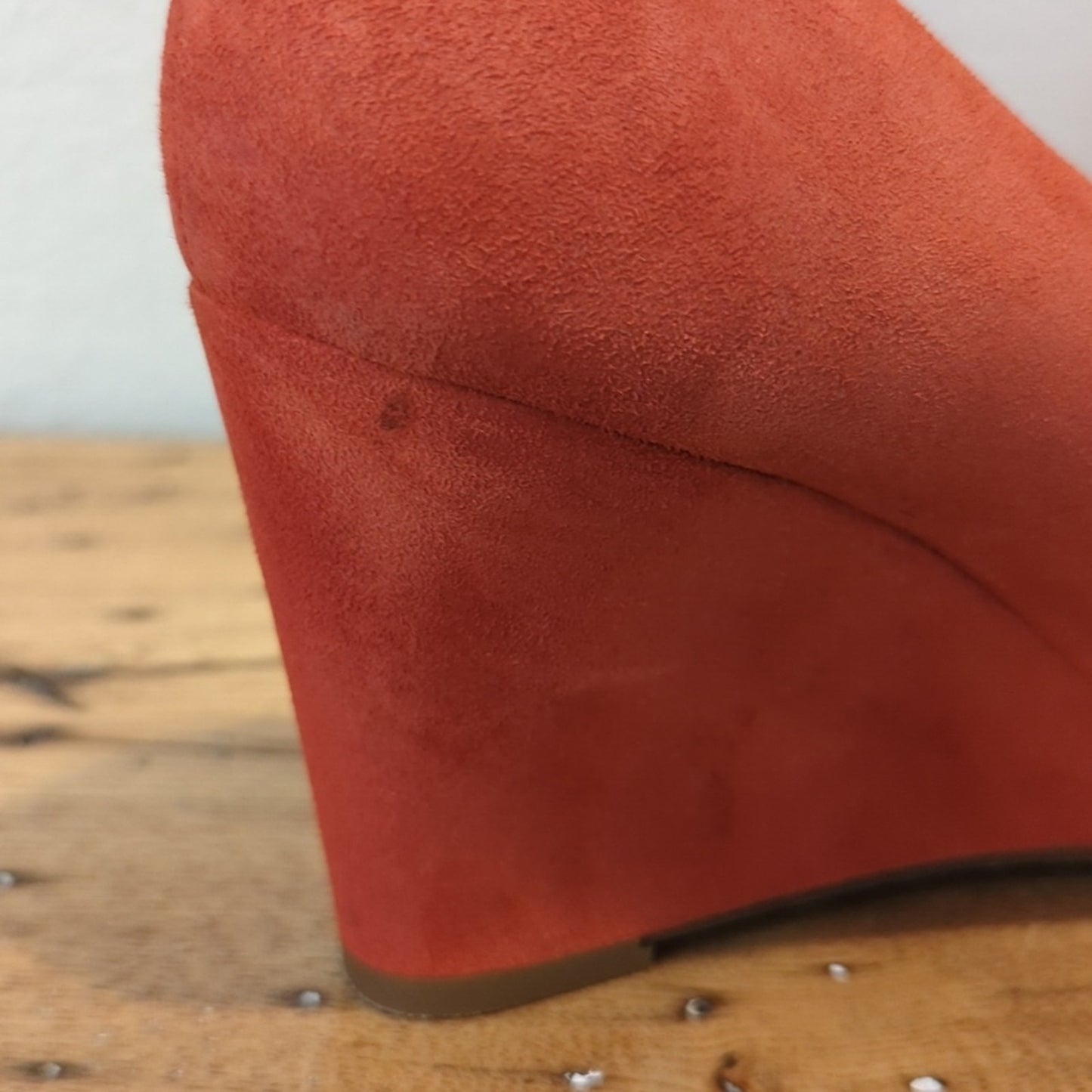 J. Crew Made in Italy Martina Red Suede Wedges Women's Size 9