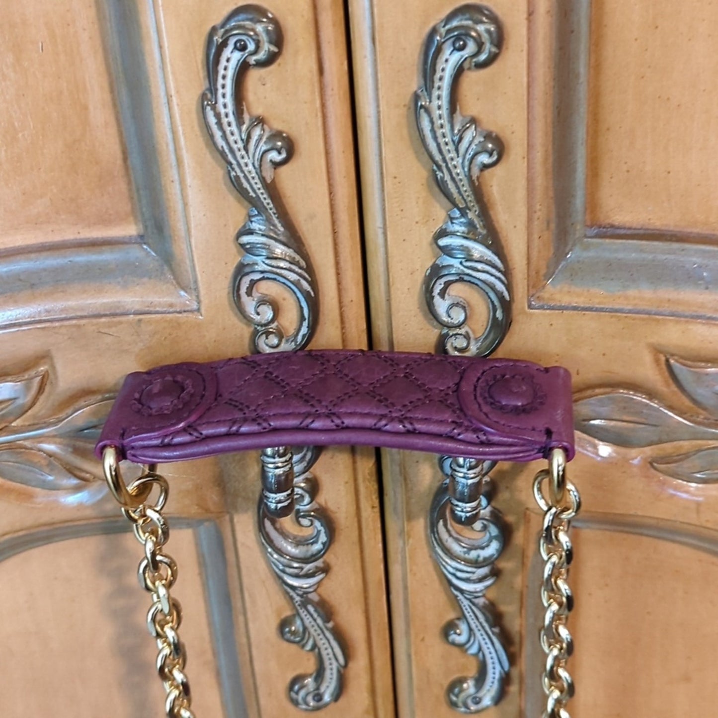 Juicy Couture Purple 100% Leather Mini Gold Chain Crossbody Bag