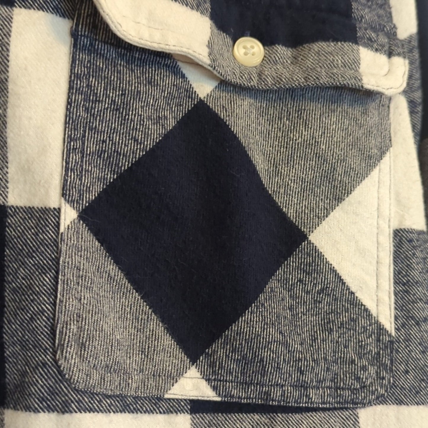 J. Crew Navy Plaid Quarter Zip Flannel Long Sleeve Shirt Women's Size S