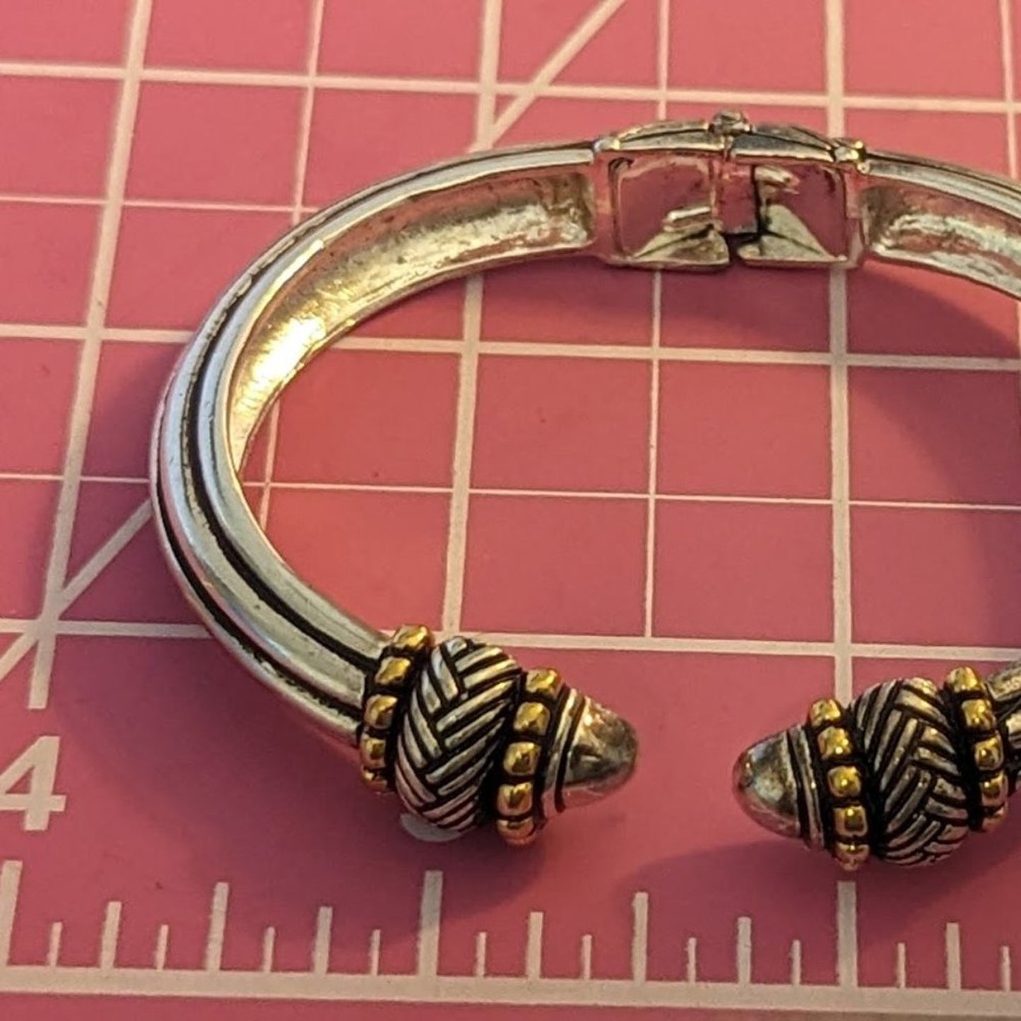 Two Toned Clamper Style Cuff Bracelet