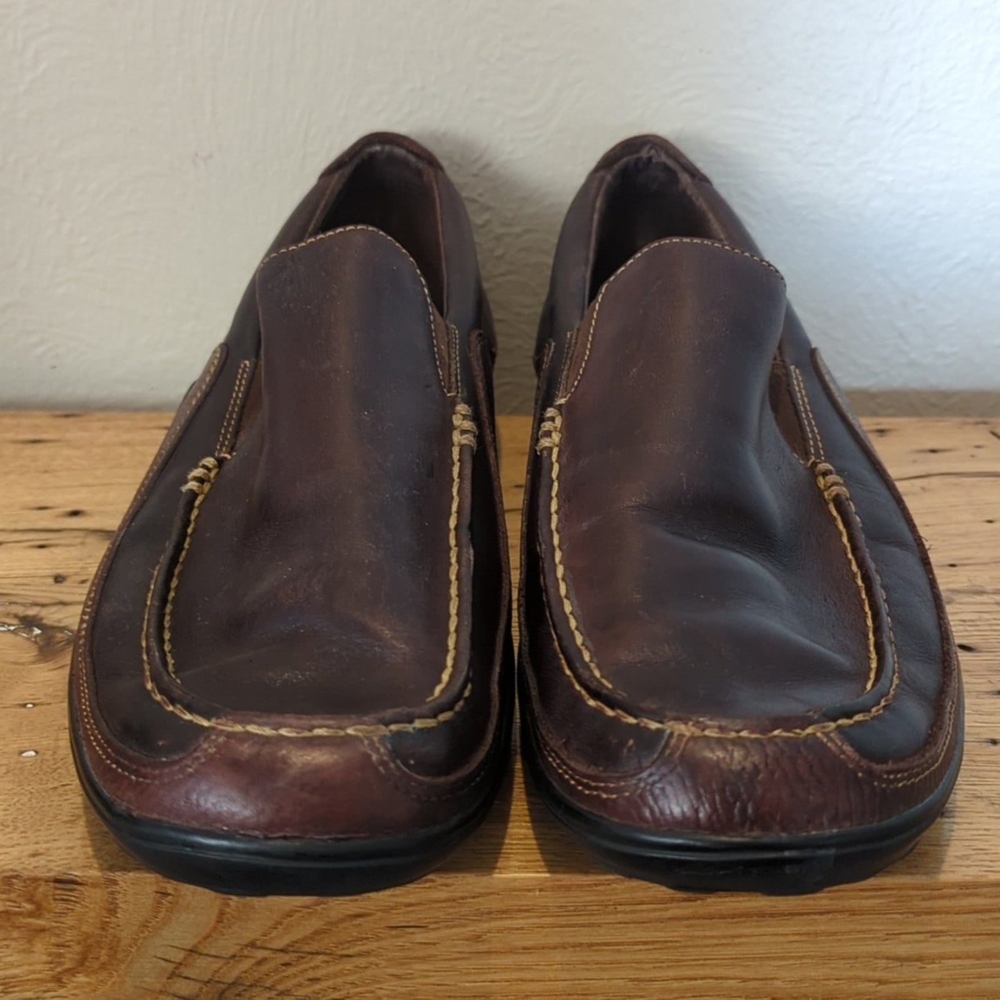 Cole Haan Men 11 M Tucker Venetian Slip On Loafers Tan Brown Leather