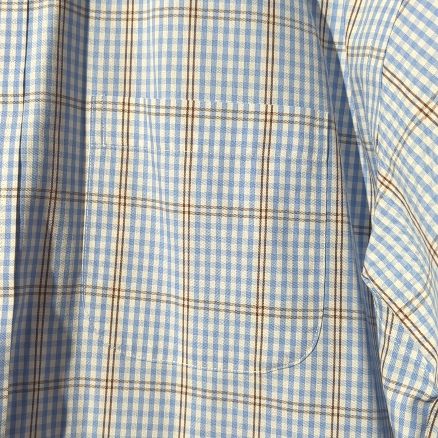 Vintage Brooks Brothers Blue Plaid The Original Polo Shirt Button Down Mens Sz L