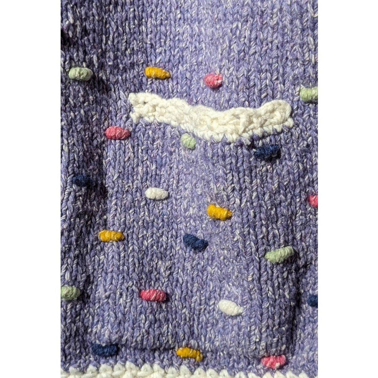 Bolivian Imports by Lucy Lavender Hand Knit Cardigan Sweater Women's Sz S