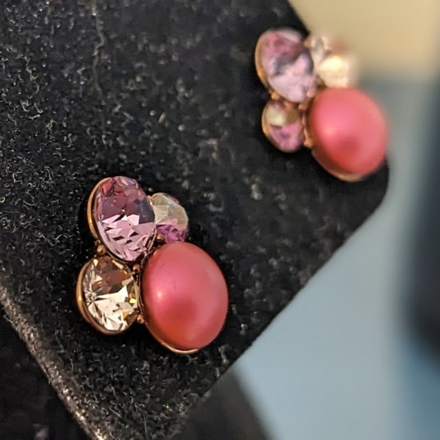 Origami Owl Chocolate Pearl Cluster Stud Earrings with Swarovski Crystals