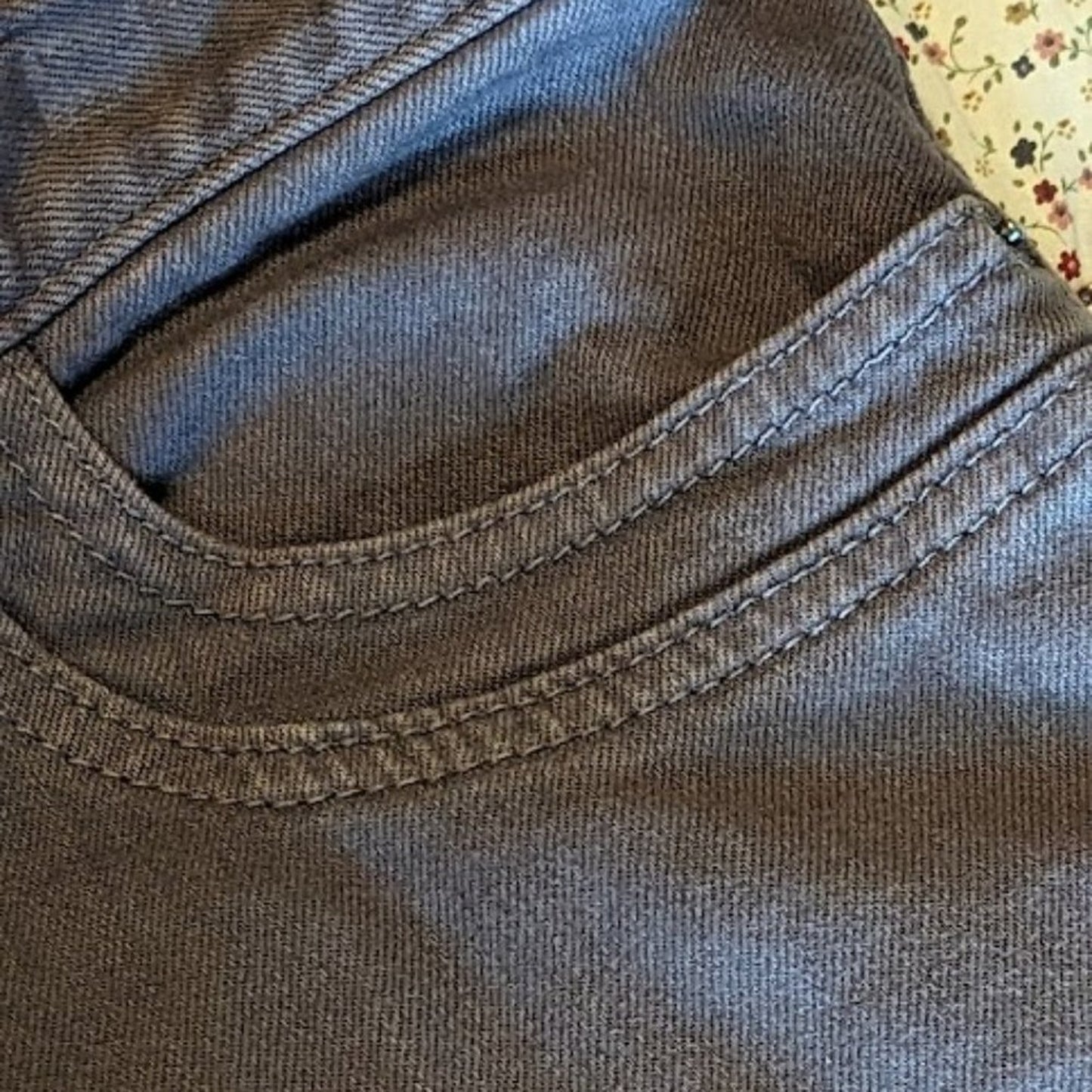 Ann Taylor Loft Women's Size 12 Taupe Denim Cotton Stretch Short Skirt