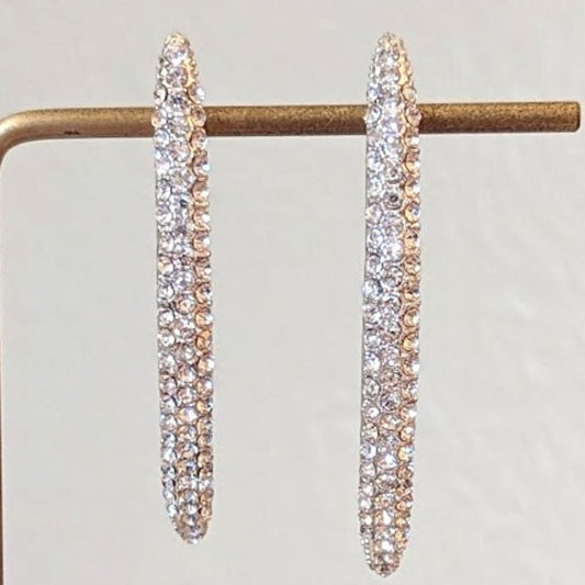 Rhinestone Long Post Earrings