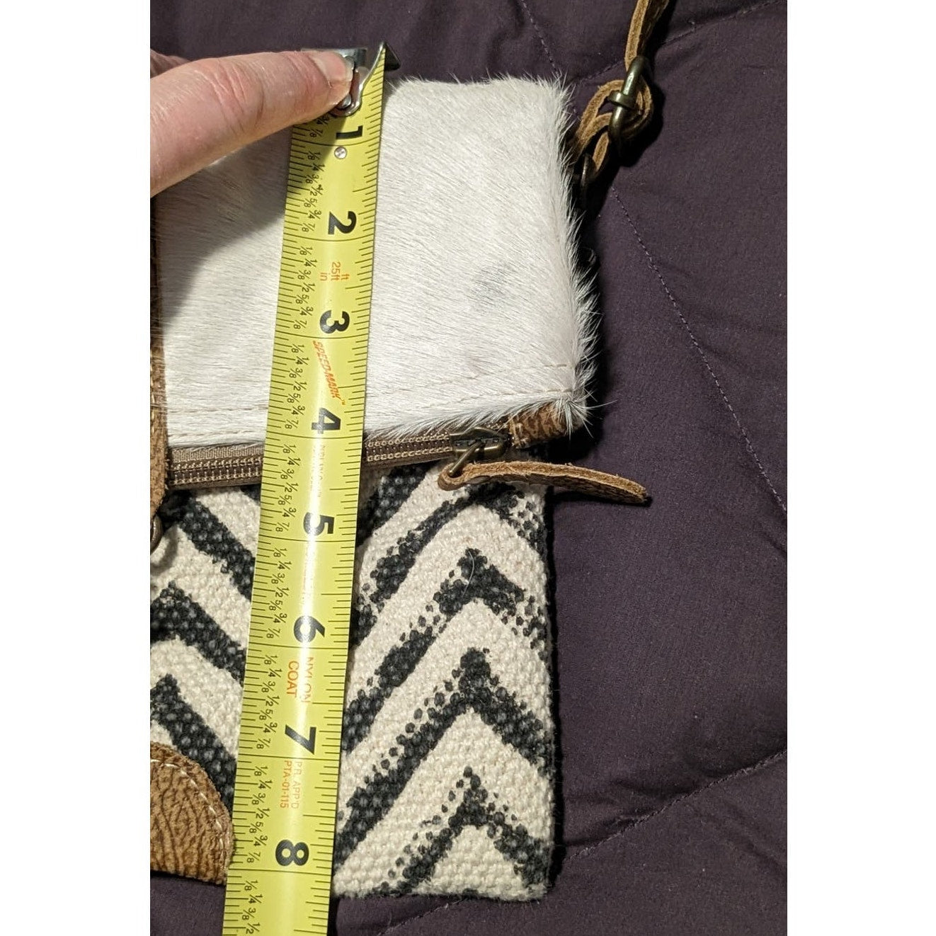 Myra Bag Devious Upcycled Canvas & Cowhide Crossbody Bag