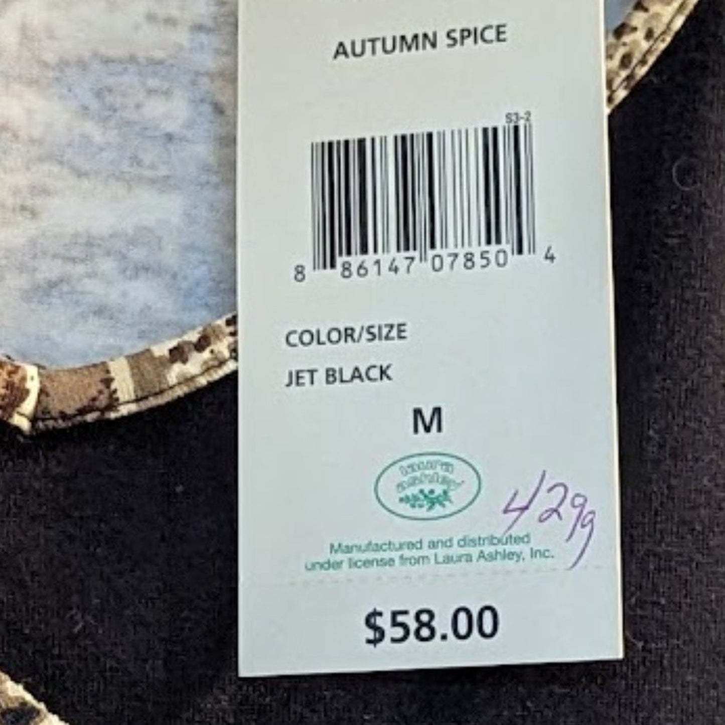 Laura Ashley NWT Size Medium Three Quarter Length Sleeve Animal Print T-shirt