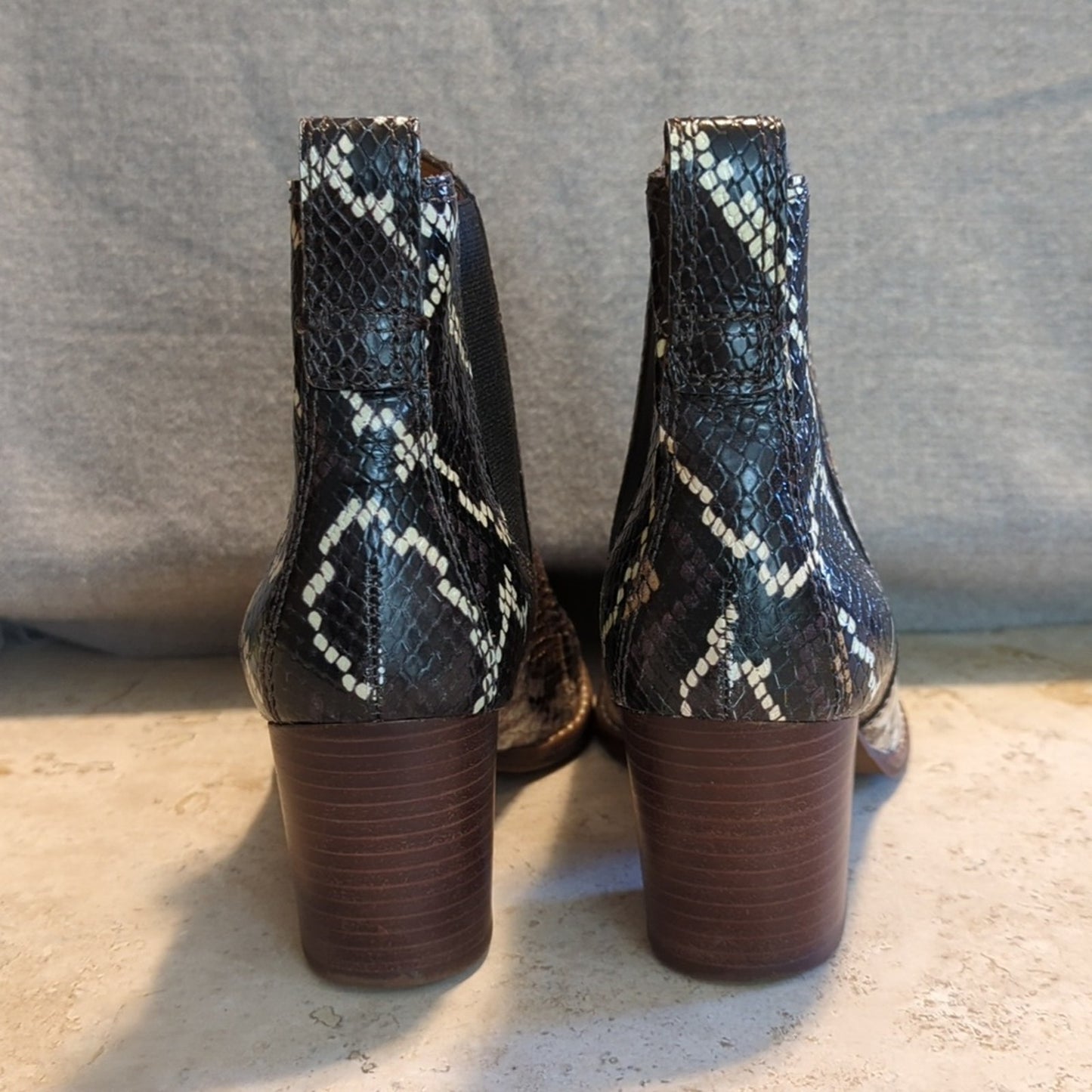 Madewell Style AA184 The Regan Boot in Snake Embossed Leather Women's Size 5.5