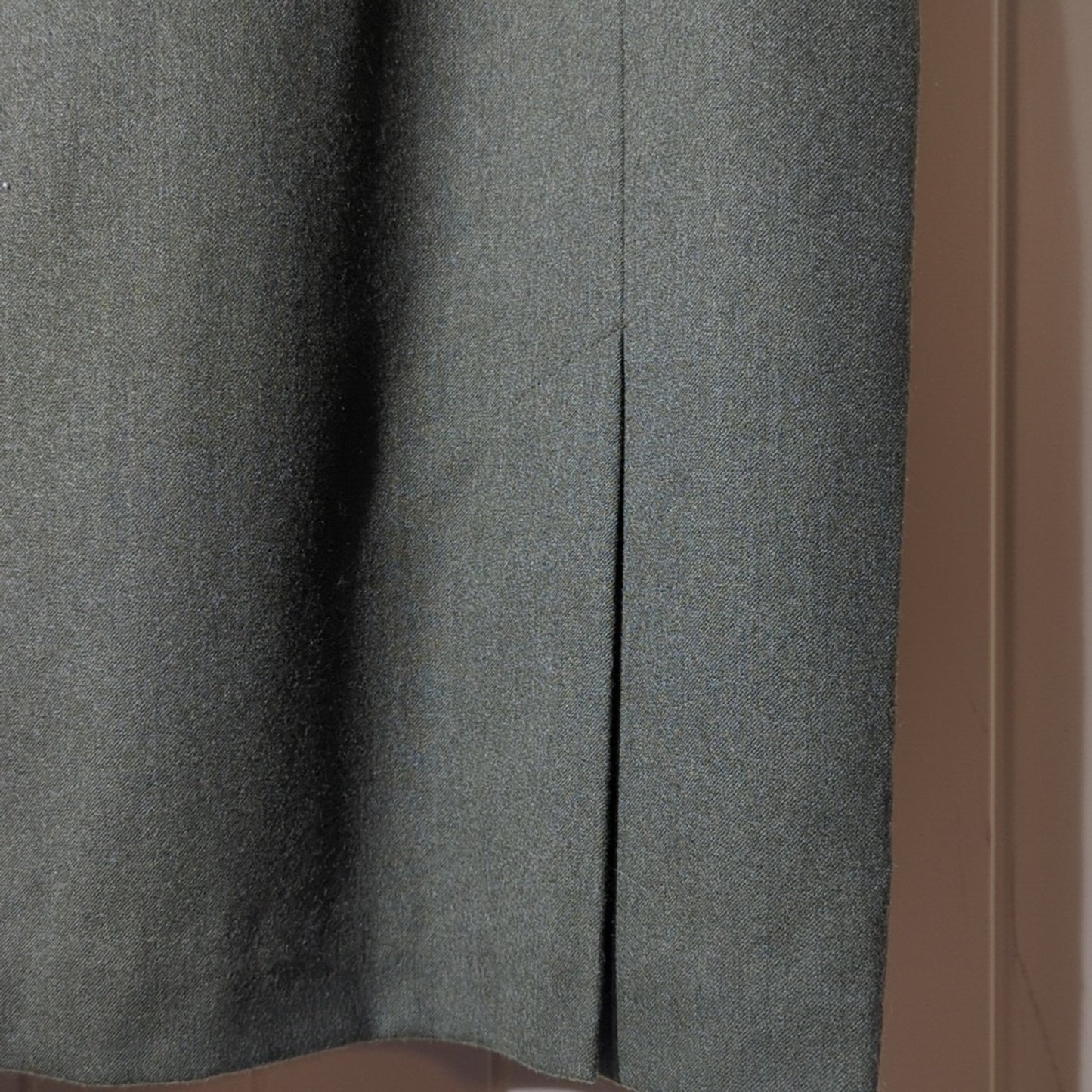 Talbots Loden Green Wool Front Panel Kick Pleat Button Pocket Skirt Petite Sz 8