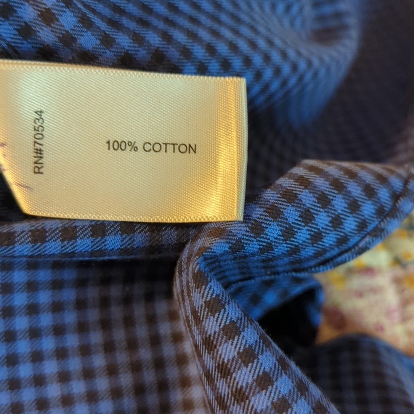 Orvis Blue Check 100% Cotton Pocket Button Down Shirt Men's Size M