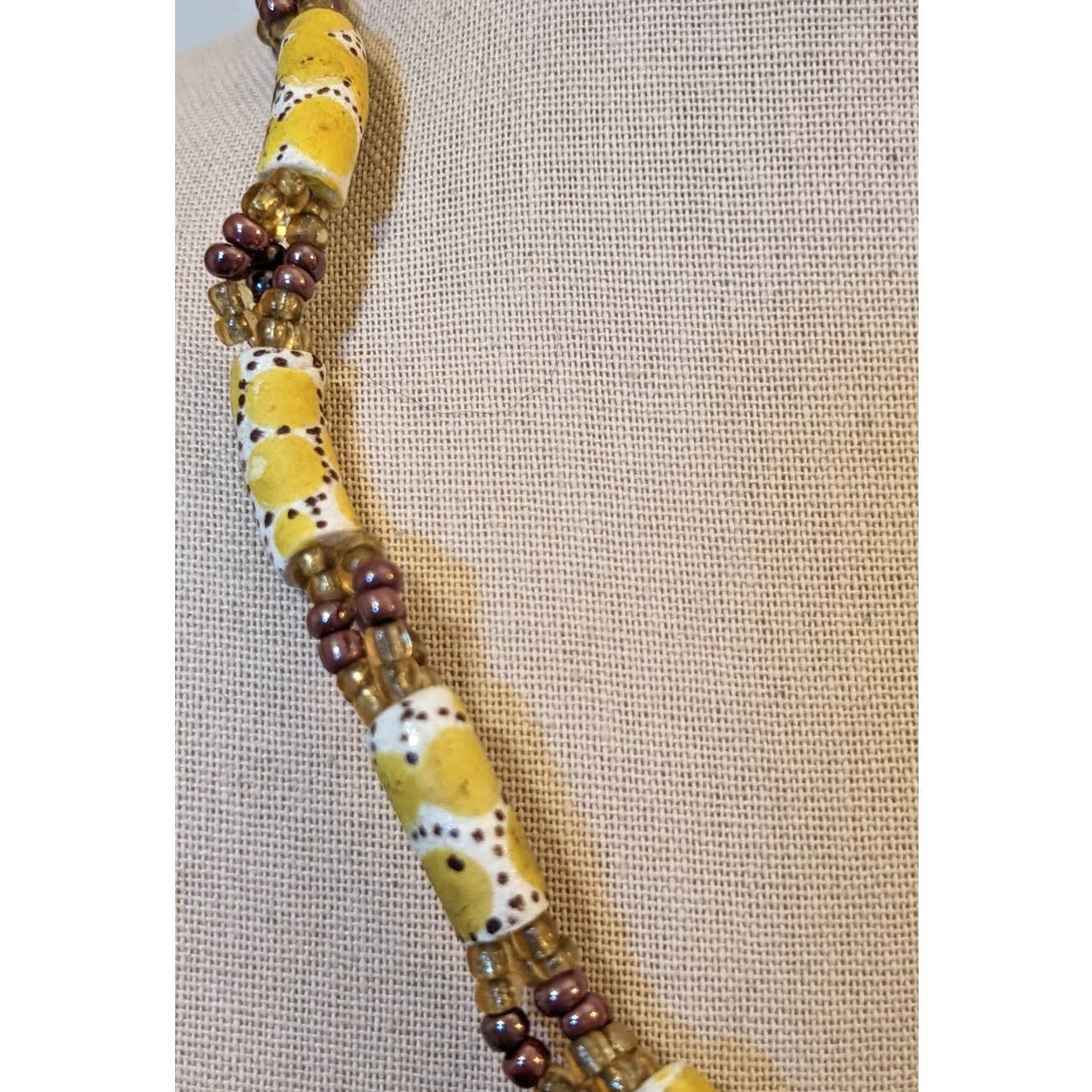 Vintage Venetian Millefiori Trade Bead Barrel Clasp Necklace & Matching Earrings