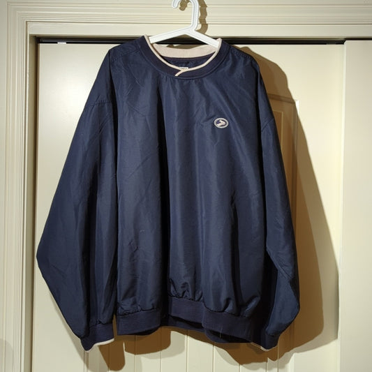 Cutter & Buck Navy Golf Performance Pullover V-Neck Windbreaker Men's Size XXL
