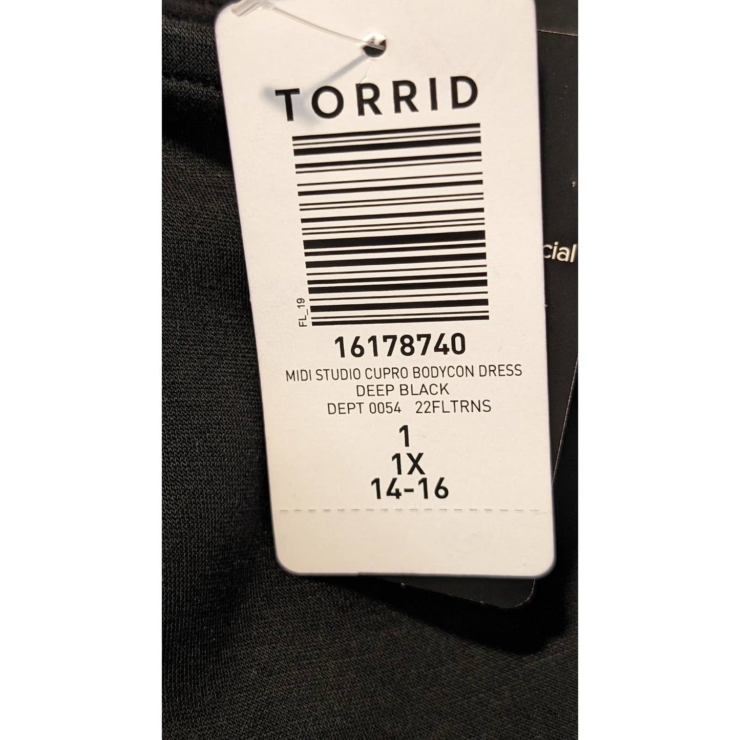 Torrid NWT Midi Studio Cupro Bodycon Deep Black Front Slit Dress Sz 1X (14-16)